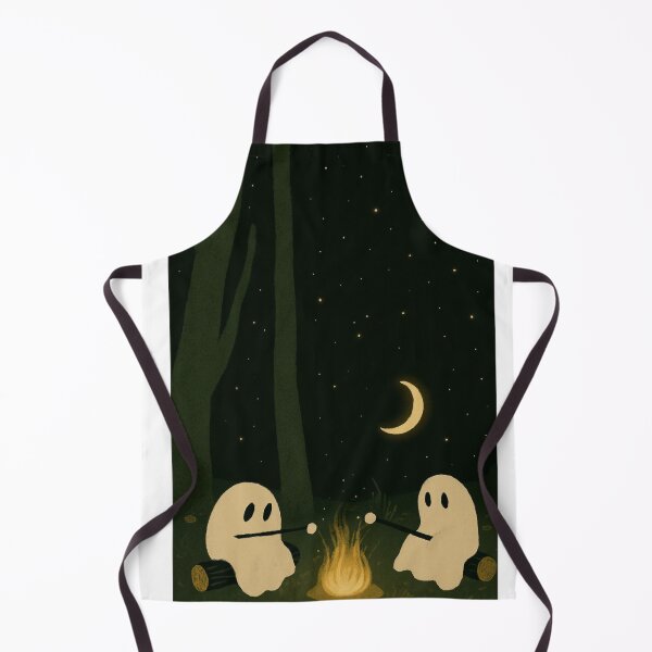 Item preview, Cozy Night Campfire With Two Ghosts Under Stars and Crescent Moon designed and sold by Rue Market.