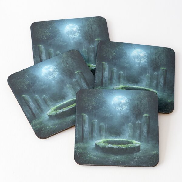 Item preview, Moonlit Forest Glade with Standing Stones designed and sold by SipandStan.