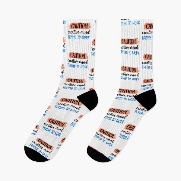 Item preview, Caution: Creative Mind Trying to Work – Funny Quote Design designed and sold by SnarkyAndCo.