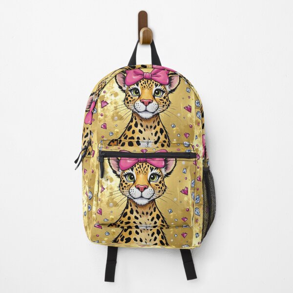 Item preview, Cute Leopard Design with a Pink Bow & Gold Background designed and sold by PeacefulD-signs.
