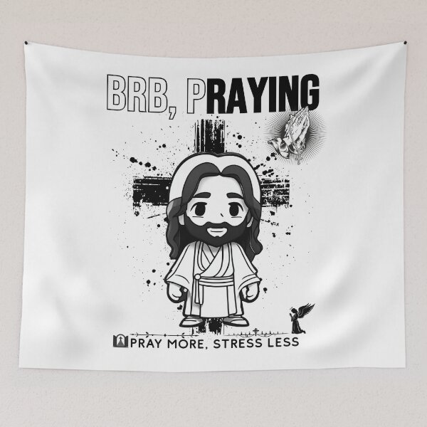 Item preview, BRB, Praying – Funny Jesus Meme Christian  designed and sold by Whisky1111.