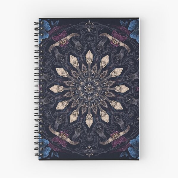 Item preview, Nocturnal Floral Mandala — Dark Botanical Symmetry designed and sold by SipandStan.