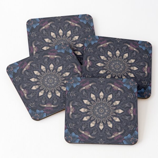 Item preview, Nocturnal Floral Mandala — Dark Botanical Symmetry designed and sold by SipandStan.