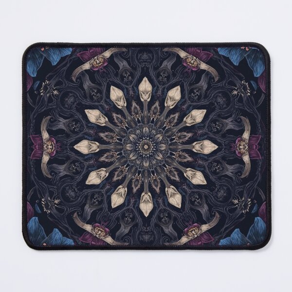 Item preview, Nocturnal Floral Mandala — Dark Botanical Symmetry designed and sold by SipandStan.