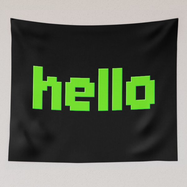 Item preview, hello in Green 8-bit Pixel  designed and sold by Memes N Lore .