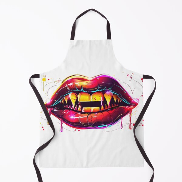Item preview, "Neon Vampire Lips – Halloween Street Art" designed and sold by AlexLineArt.