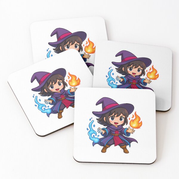 Item preview, Kawaii Chibi Witch – Cute Anime Mage with Fire and Ice Magic designed and sold by lamiarte.