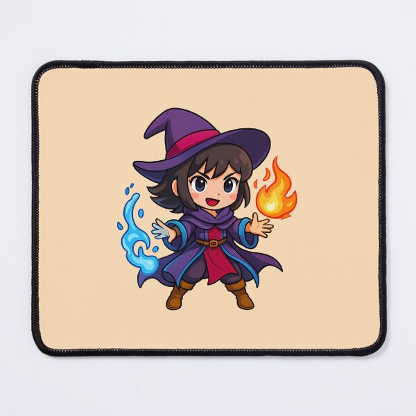 Item preview, Kawaii Chibi Witch – Cute Anime Mage with Fire and Ice Magic designed and sold by lamiarte.