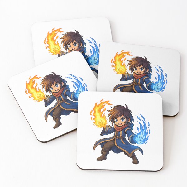 Item preview, Chibi Anime Mage – Cute Wizard with Fire and Ice Magic designed and sold by lamiarte.