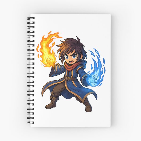 Item preview, Chibi Anime Mage – Cute Wizard with Fire and Ice Magic designed and sold by lamiarte.