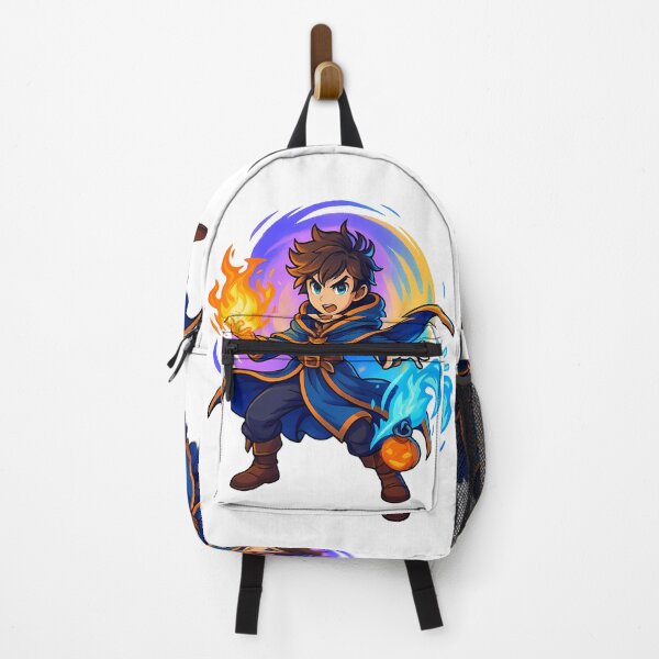 Item preview, Chibi Anime Mage – Cute Wizard with Fire and Ice Magic designed and sold by lamiarte.