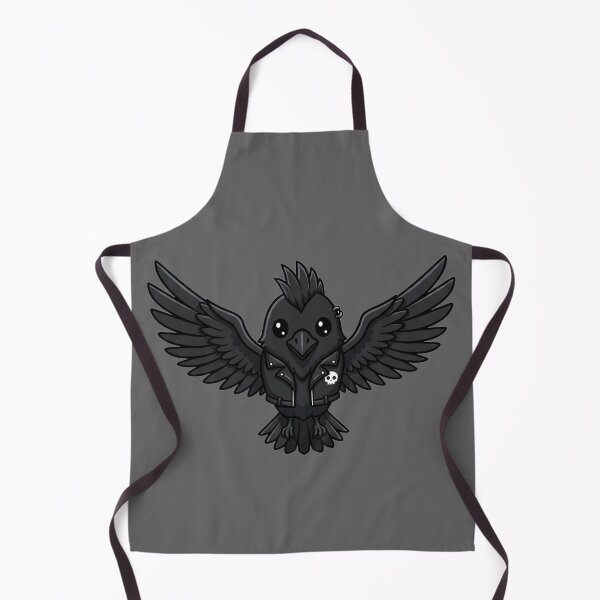 Aperçu de l'œuvre Cadeau d'Halloween avec logo Flying Punk Rock Crow Dark Chibi Bird créée et vendue par ThreadScapes.