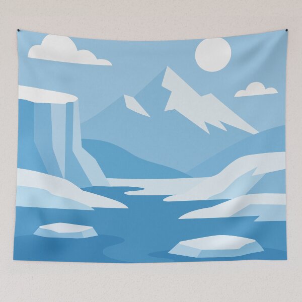 Item preview, Arctic Landscape in Blue Tones | Flat Vector Nature Art designed and sold by Vector Jack.