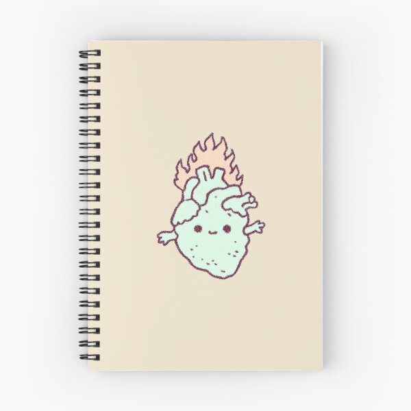 Item preview, Cute Flaming Heart, pastel kawaii stipple illustration designed and sold by Magnificent Lizard.