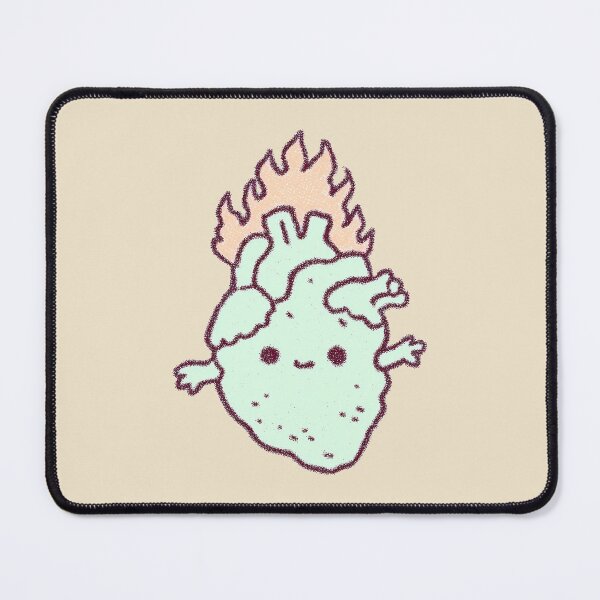 Item preview, Cute Flaming Heart, pastel kawaii stipple illustration designed and sold by Magnificent Lizard.