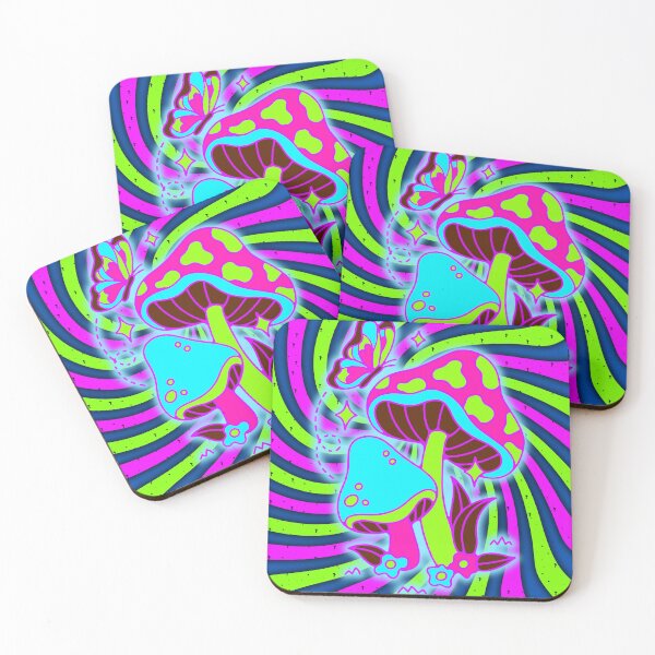 Item preview, Neon Mushroom Sticker — Psychedelic Trippy Sticker for Laptops & Water Bottles designed and sold by RetroFlow Designs..