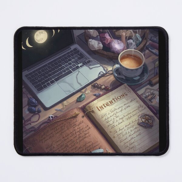 Item preview, Modern Witch’s Desk — Crystals, Moon Phases, and Intentions designed and sold by SipandStan.