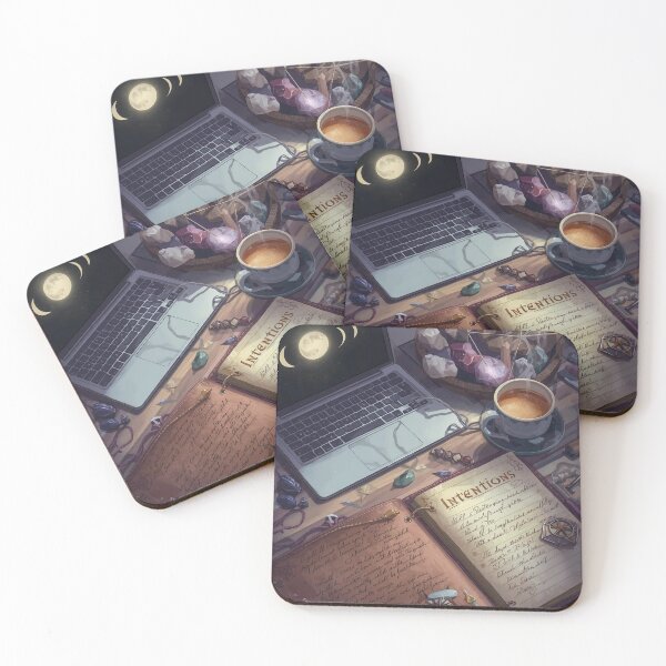 Item preview, Modern Witch’s Desk — Crystals, Moon Phases, and Intentions designed and sold by SipandStan.