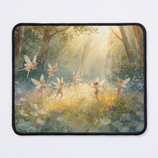 Item preview, Dancing Fairies in Sunlit Clearing — Whimsical Forest Scene designed and sold by SipandStan.