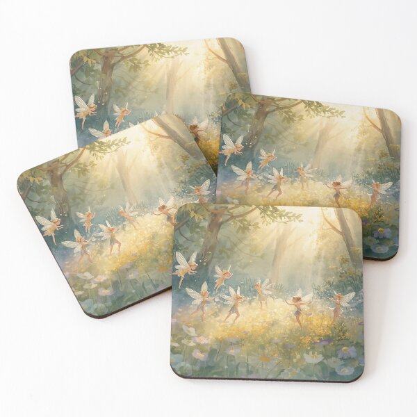 Item preview, Dancing Fairies in Sunlit Clearing — Whimsical Forest Scene designed and sold by SipandStan.