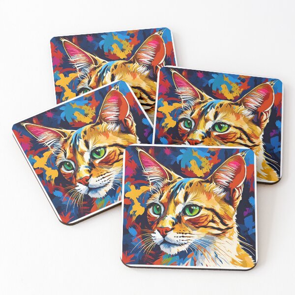 Item preview, Vibrant Modern Art Savannah Cat Design – Colorful Contemporary Cat Artwork designed and sold by Fredster1966.