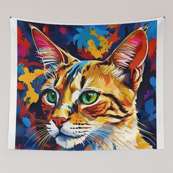 Item preview, Vibrant Modern Art Savannah Cat Design – Colorful Contemporary Cat Artwork designed and sold by Fredster1966.