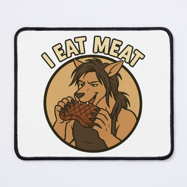 Item preview, Furry Kangaroo Eating Steak – Carnivore Art designed and sold by CaliLuminos.
