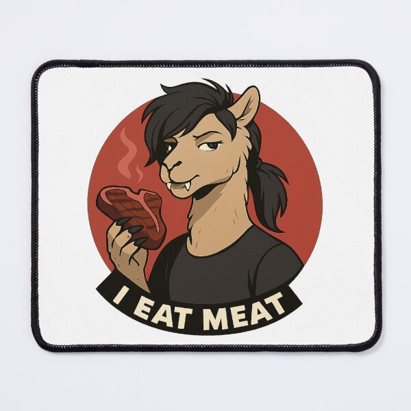 Item preview, Metal Alpaca with Steak – Fierce Furry Art designed and sold by CaliLuminos.