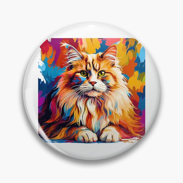 Item preview, Vibrantly Colored Modern Art Domestic American Longhair Cat Design designed and sold by Fredster1966.