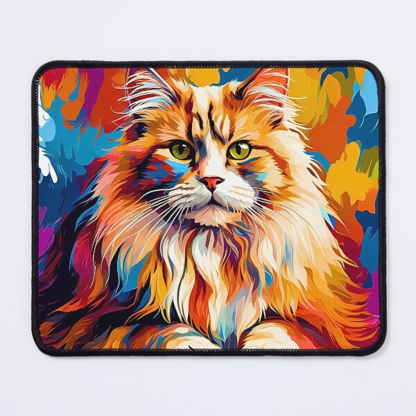 Item preview, Vibrantly Colored Modern Art Domestic American Longhair Cat Design designed and sold by Fredster1966.