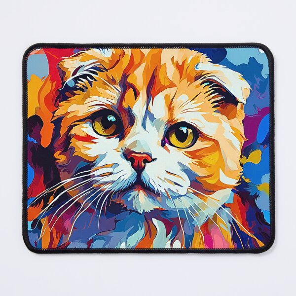 Item preview, Vibrantly Colored Modern Art Scottish Fold Cat Design designed and sold by Fredster1966.