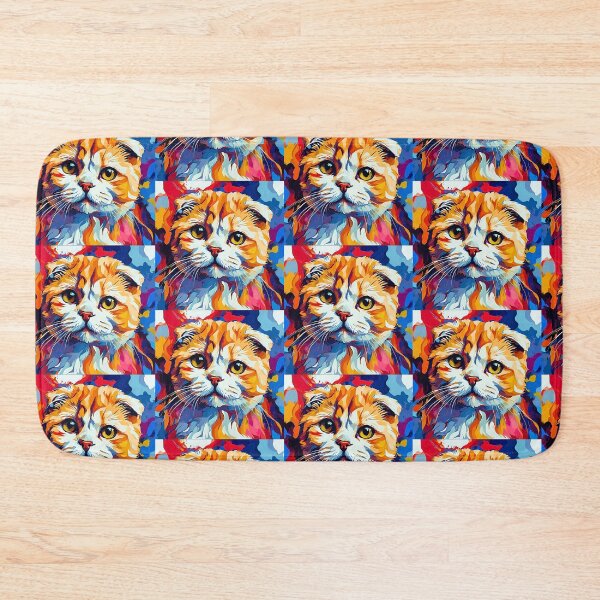 Item preview, Vibrantly Colored Modern Art Scottish Fold Cat Design designed and sold by Fredster1966.
