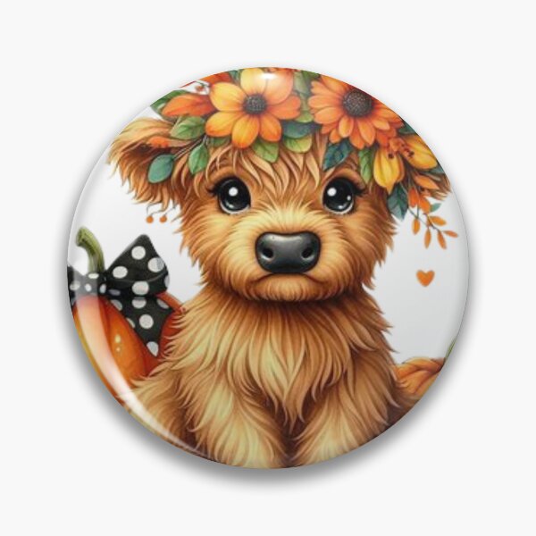 Item preview, Cute Fall Highland Cow with Pumpkins designed and sold by Lbeck1869.