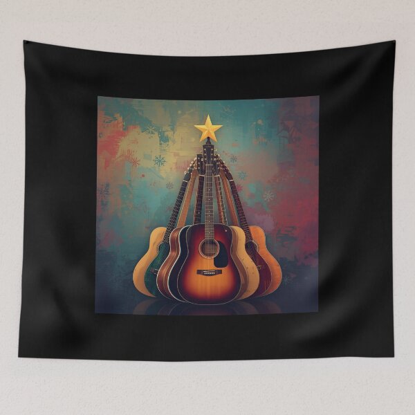 Item preview, Christmas Tree Made of Acoustic Guitars – Festive Musician designed and sold by Hintotees.
