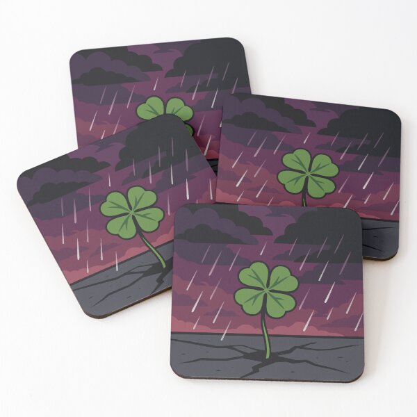 Item preview, Four-Leaf Clover in Storm | Flat Vector Symbolic Art designed and sold by Vector Jack.