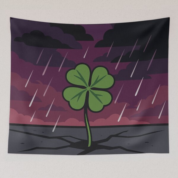 Item preview, Four-Leaf Clover in Storm | Flat Vector Symbolic Art designed and sold by Vector Jack.