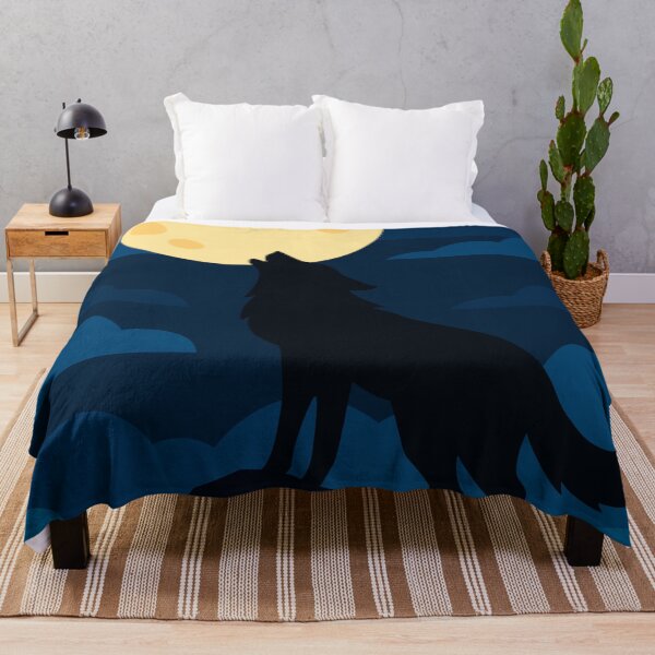 Item preview, Howling Wolf Under Full Moon | Flat Vector Night Art designed and sold by Vector Jack.