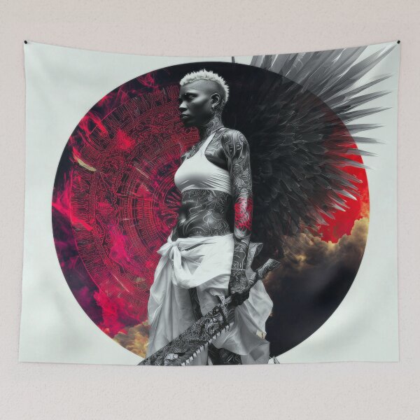 Item preview, Archangel Warrior Woman - Dark Fantasy Art designed and sold by Mystikos Art.