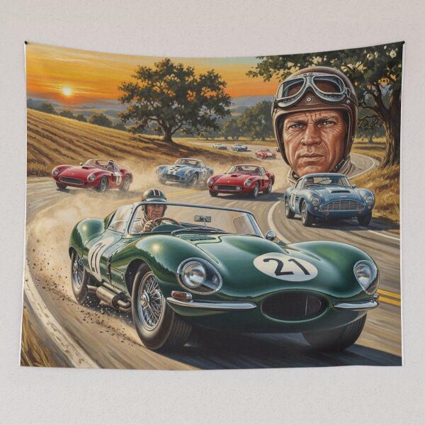 Item preview, Speed, Style & Cool – Steve McQueen on the Track - Classic Car Poster Art designed and sold by Art's Diner.