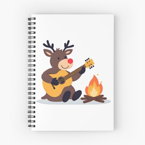 Item preview, Reindeer Strumming Guitar by the Campfire – Cozy Christmas Folk designed and sold by Hintotees.