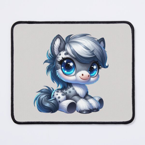 Item preview, Little cute unicorn anime cartoon character gray background designed and sold by Ningodino.