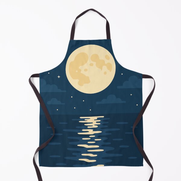 Item preview, Moonlit Ocean Reflections | Flat Vector Night Seascape designed and sold by Vector Jack.