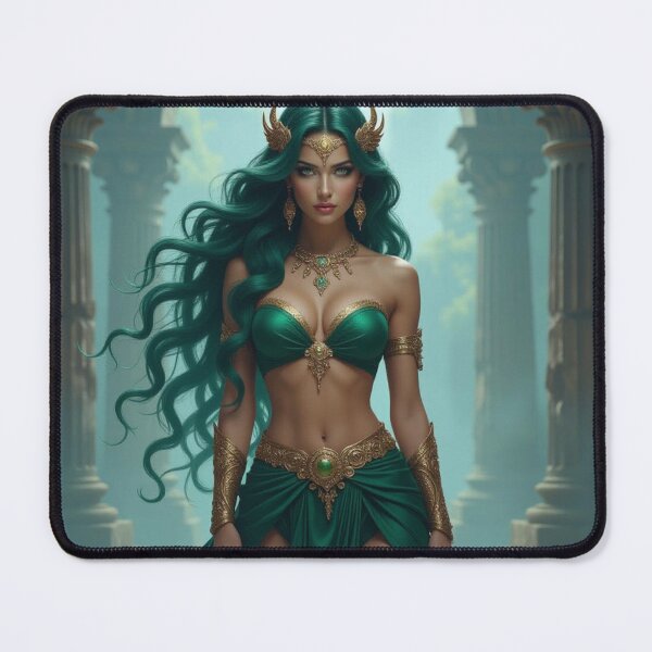 Item preview, Green haired druid woman in ancient temple designed and sold by Prestons Corner.