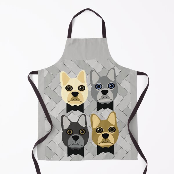 Item preview, French bulldogs grey herringbone designed and sold by Mountain-Point.