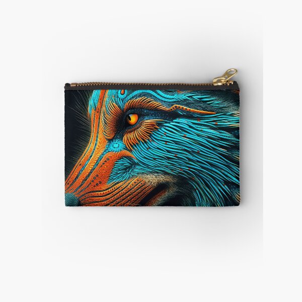 Item preview, Wolf Face With Blue and Orange Southwest Aesthetic designed and sold by DEC02.