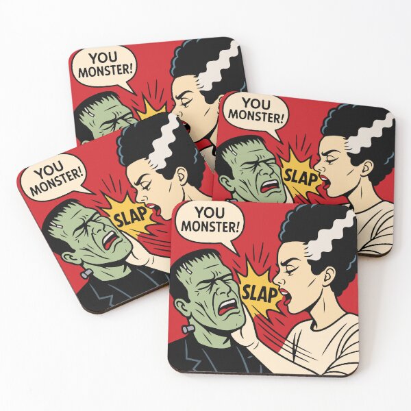Item preview, You Monster – Frankenstein & Bride Pop Art Comic Horror Design designed and sold by hangmeart.