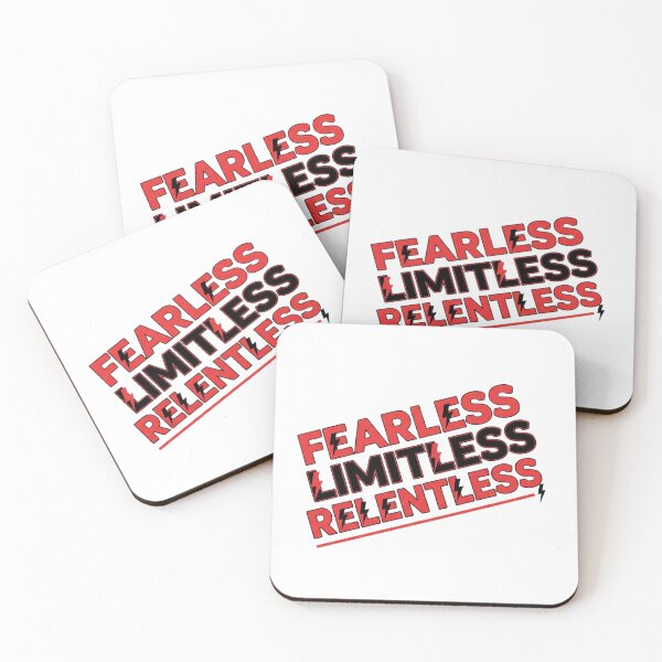 Item preview, Fearless Limitless Relentless Quote Sticker – Bold Minimal Typography designed and sold by Happyfreedom.