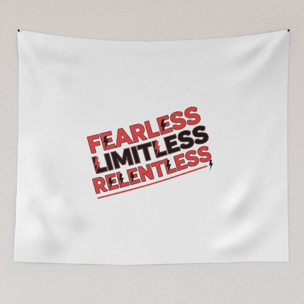 Item preview, Fearless Limitless Relentless Quote Sticker – Bold Minimal Typography designed and sold by Happyfreedom.