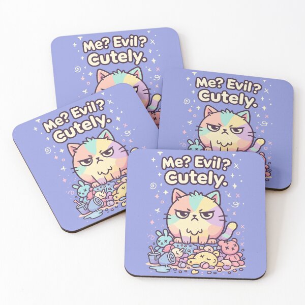 Item preview, Me? Evil? Cutely. – Kawaii Dark Sarcastic Cat Vector designed and sold by catastrocat.
