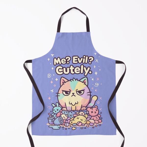 Item preview, Me? Evil? Cutely. – Kawaii Dark Sarcastic Cat Vector designed and sold by catastrocat.